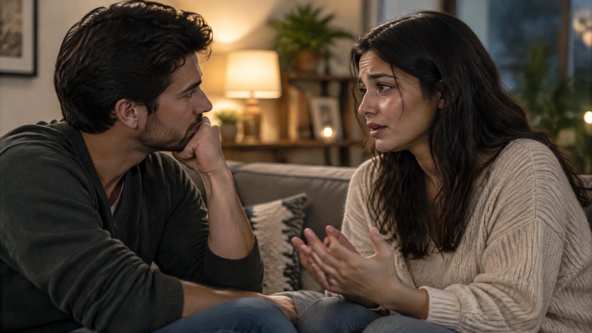 couple having deep talk